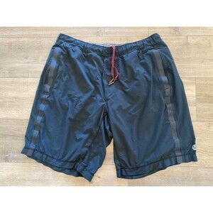 Lululemon Pace Breaker Lined Training Running 10" Shorts Mens Med Black Gray